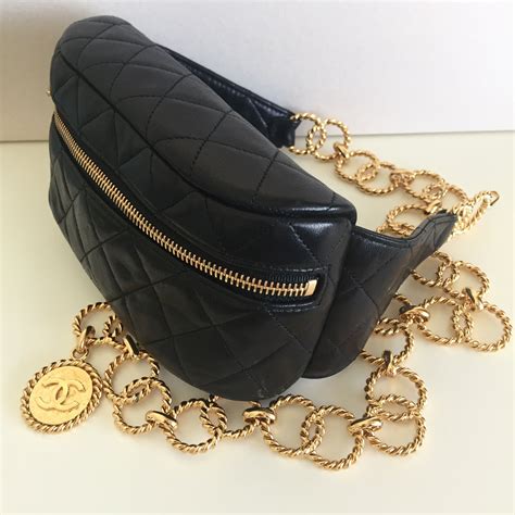 chanel waist bag with chain|vintage chanel belt bags.